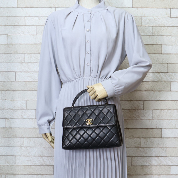 Chanel Lambskin Cocomark Matelasse Handbag Black - Picture 1 of 8